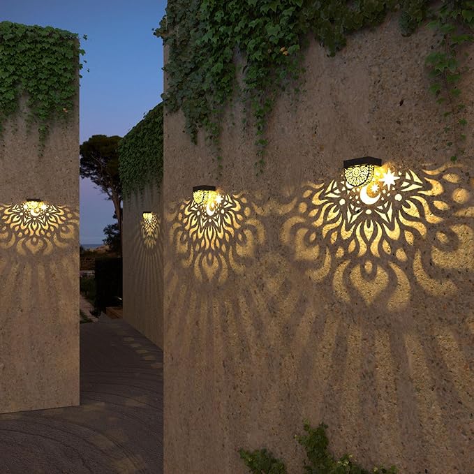 Solar Fence Lights 6 Pack Solar Deck Lights Waterproof LED Powered Step Wall - Image 8