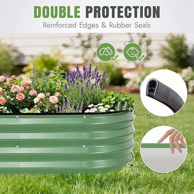 INNO STAGE 3Pcs Galvanized Raised Garden Bed Kit, Outdoor Metal Raised Garden - Image 3