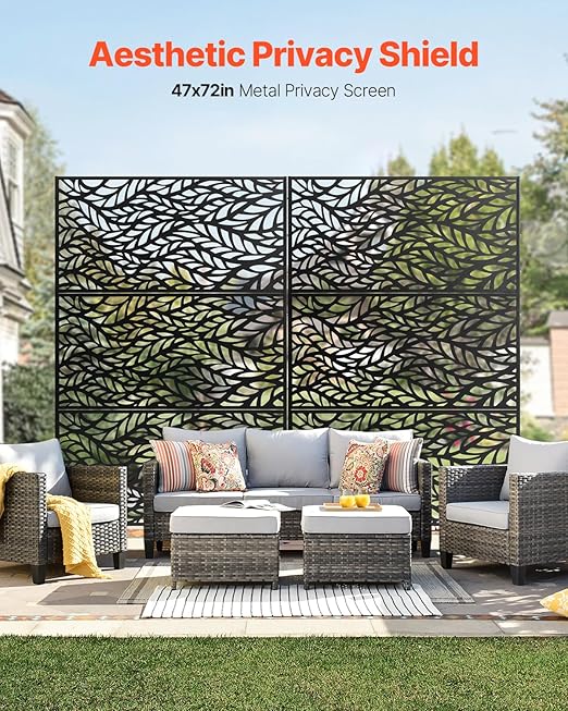 VEVOR Metal Privacy Screen, Outdoor Privacy Screens & Panels, Freestanding - Image 2