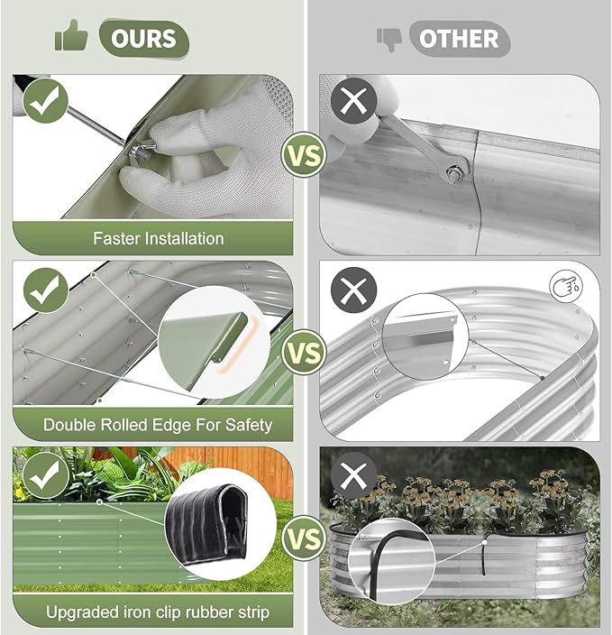 Galvanized Raised Garden Bed Outdoor- 2 Pcs Raised Beds - Image 4
