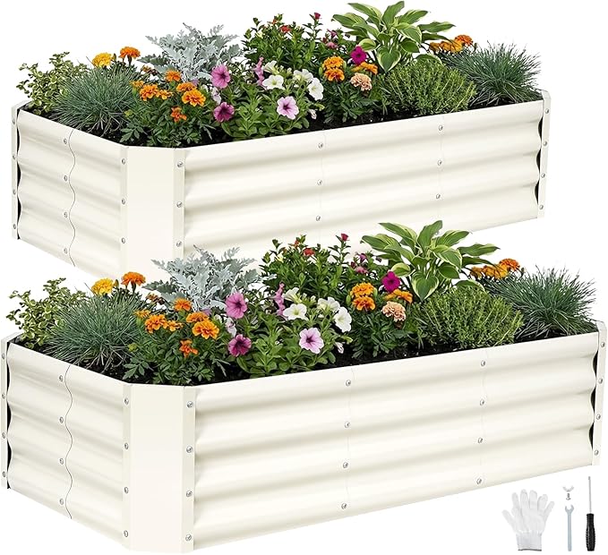 INNO STAGE 2Pcs Galvanized Raised Garden Bed Kit, Rust-Resistant & Easy Assembly by INNOSTAGE