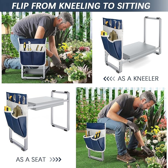 FLINTER Garden Kneeler and Seat, 10.2" Wider Heavy Duty Thick Gardening Bench - Image 5