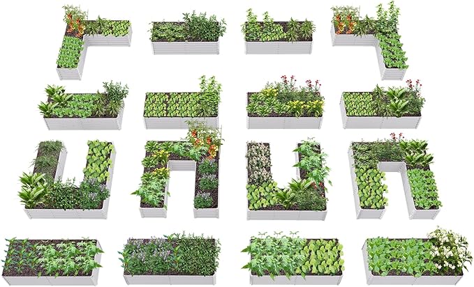 A ANLEOLIFE Set of 16, 18 Inch Tall Galvanized Raised Garden Beds Kit, by AAnleolife