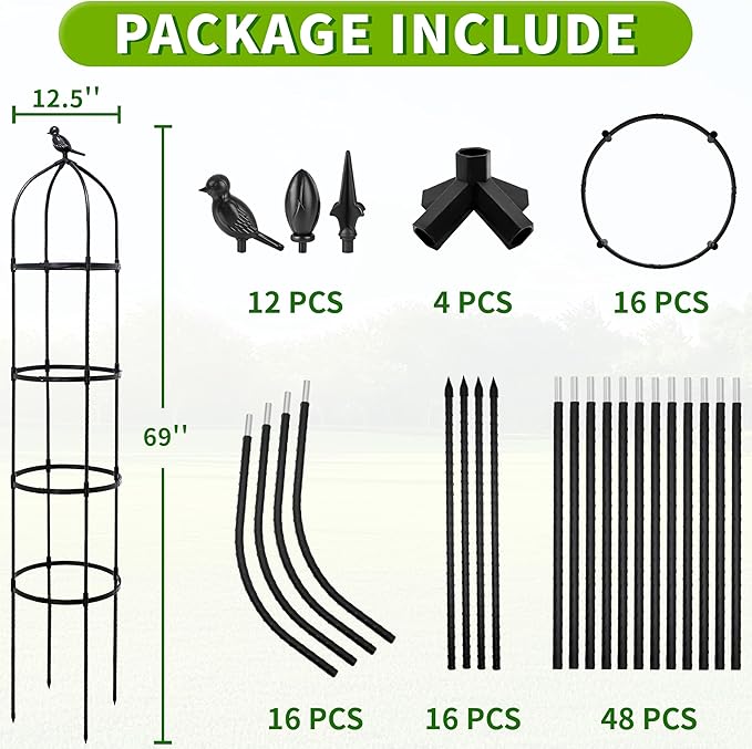 4-Pack 6FT Garden Obelisk Trellis - Image 2