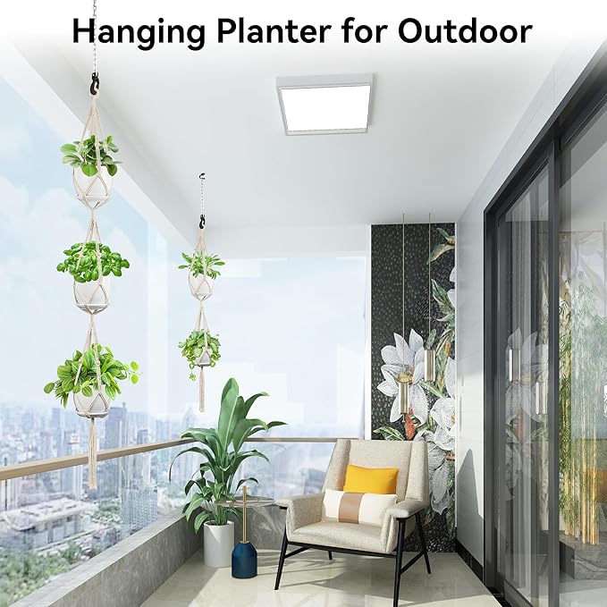USLAI Macrame Plant Hanger Indoor Outdoor, Fits 4 to 8 Inch Pots, Strong - Image 5