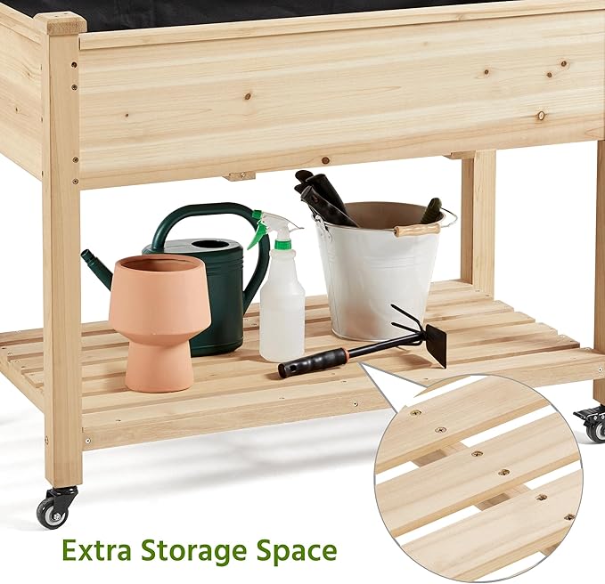 Yaheetech 42x23x33in Wooden Raised Garden Bed - Image 5