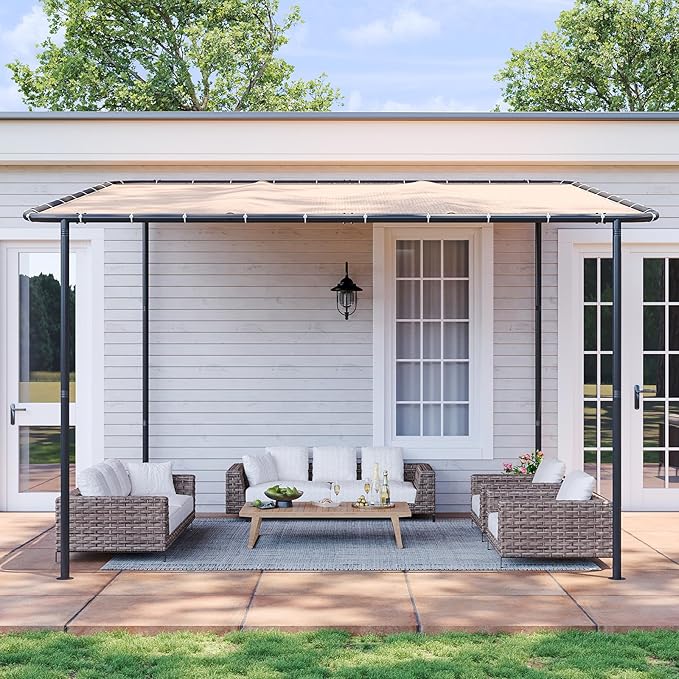 Aoxun 10x12 Lean to Gazebo Outdoor Pergola - Image 2