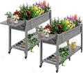 YEFU Raised Garden Bed with Legs: 57x18x30in Elevated Poly Planter with Wheels by YEFU