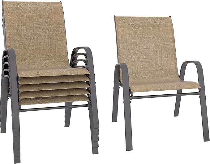 Betterhood Patio Chairs Set of 6, Stackable Outdoor Dining Chairs Set by Betterhood