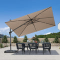PURPLE LEAF 11' X 8' Left-right Tilting Patio Umbrella Outdoor Cantilever by PURPLELEAF