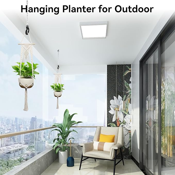 USLAI Macrame Plant Hanger Indoor Outdoor, Fits 4 to 12 Inch Pots, Hanging - Image 5
