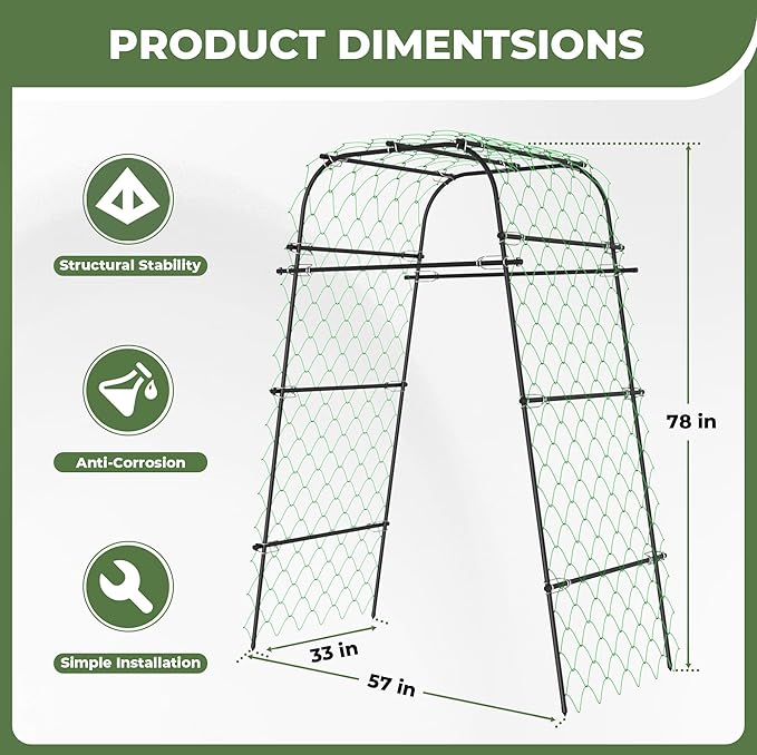Garden Arch Plant Trellis for Climbing Plants Outdoor, Cucumber Trellis for - Image 5