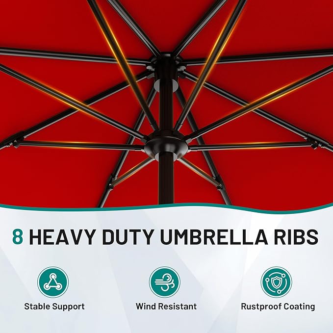AreShark 9 FT Patio Umbrella for Outdoor, Outdoor Table Umbrella - Image 3