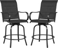 Yaheetech 2 Piece Patio Swivel Bar Stools Texteline Bistro Chairs by Yaheetech