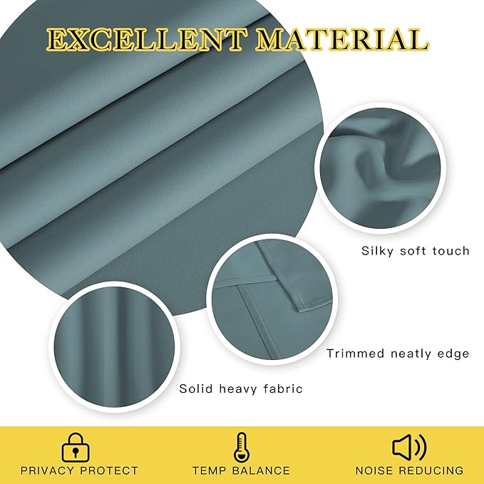 NICETOWN Greyish Blue Blackout Curtain - Image 4