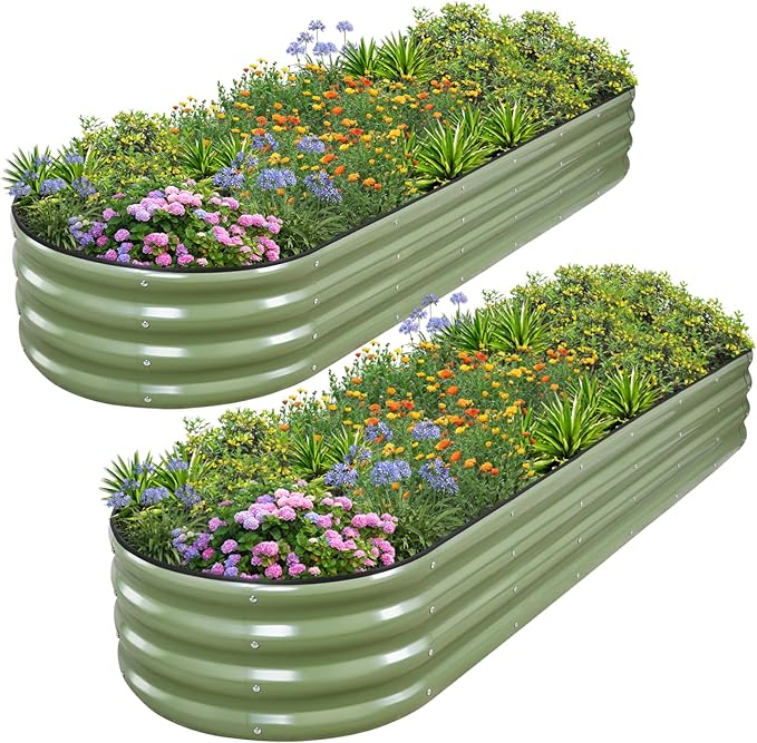 1MORE Galvanized Raised Garden Bed- Planter Garden Boxes Outdoor, Raised Beds by 1MORE