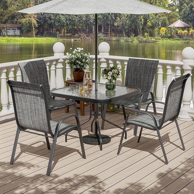 UDPATIO Patio Chairs Set of 4, Stackable Outdoor Dining Chairs - Image 2