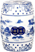 Safavieh Castle Gardens Collection Glazed Ceramic Blue Gateless Mist by SAFAVIEH