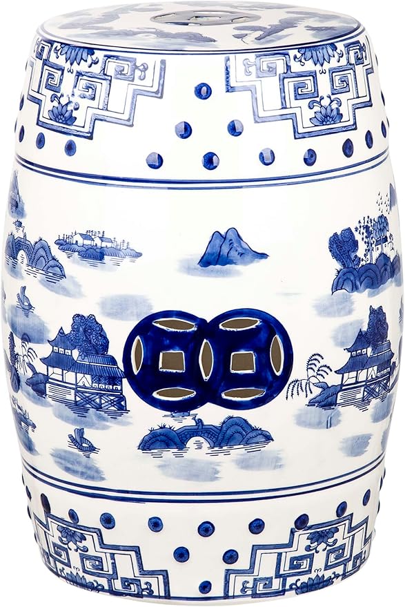 Safavieh Castle Gardens Collection Glazed Ceramic Blue Gateless Mist by SAFAVIEH