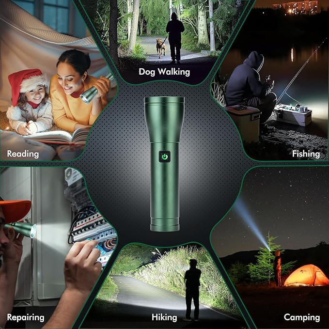 Rechargeable Flashlights 990, 000L High Lumens 2 Packs, 140° Wider Beam Super - Image 7