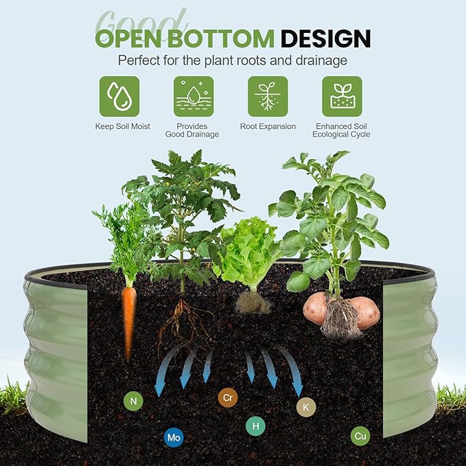 G GOOD GAIN Round Raised Garden Bed - Image 5