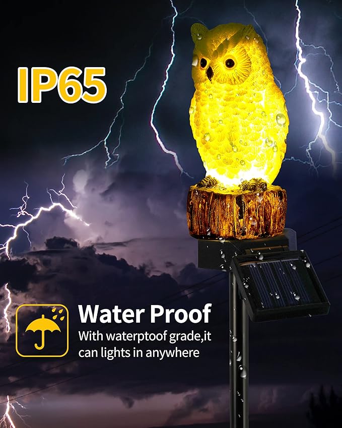 iStatue 4PC Solar Owl Garden Stake Lights Gifts - Image 3