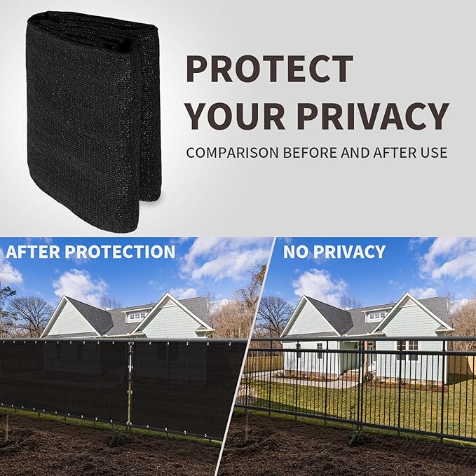LOVE STORY Custom Size 2'6''x8' Black Balcony Privacy Screen, UV Block Privacy - Image 5