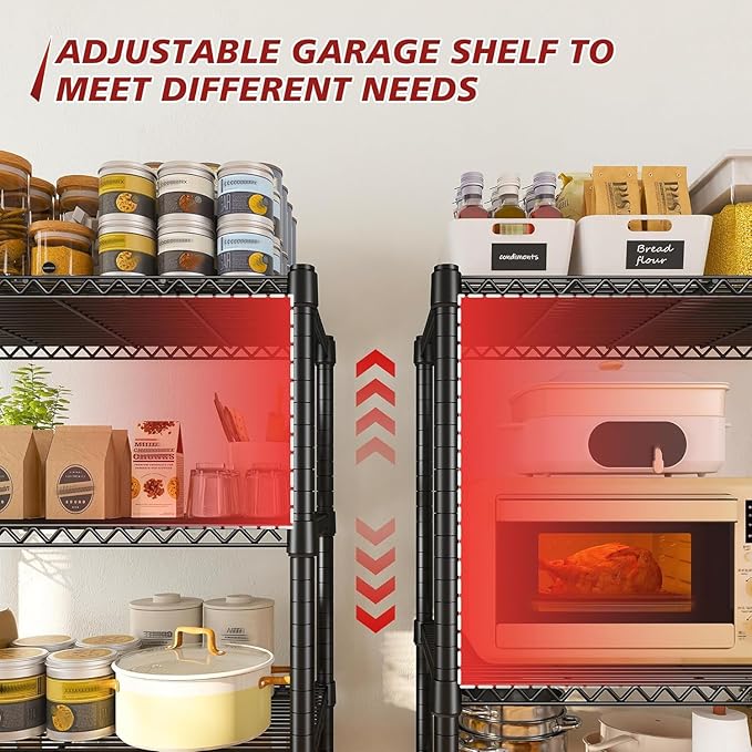 Xcity Storage Shelves, 6 Tier Heavy Duty Metal Shelving Unit, 2400 LBS Capacity - Image 3