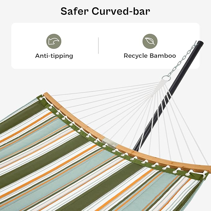 SUPERJARE Hammock with Stand, 2 Person Heavy Duty Hammock with Padded Cotton - Image 7