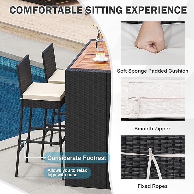 RELAX4LIFE 5-Piece Outdoor Bar Set - Image 4