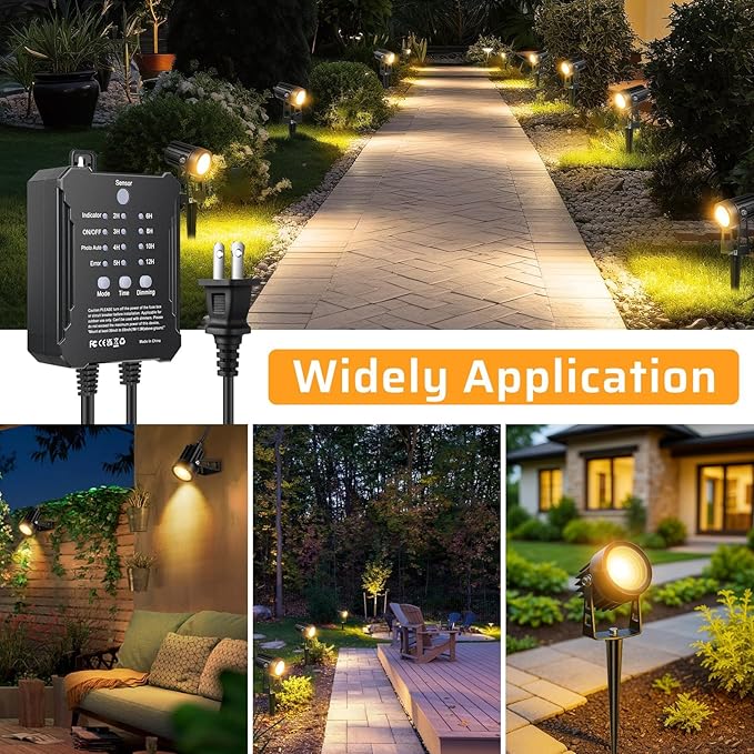 Plug and Play Low Voltage Landscape Lighting Kit, Warm White Waterproof Outdoor - Image 9