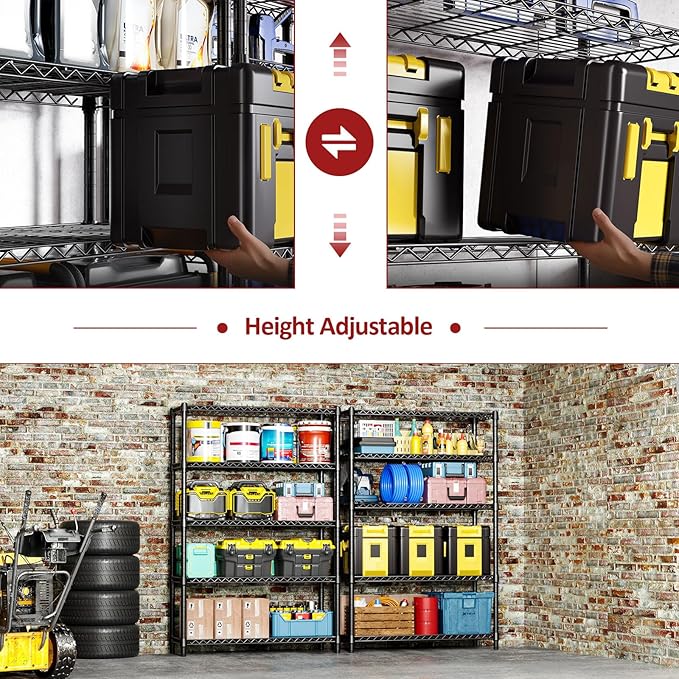 IZEUK 1750 LBS Garage Shelving Wide Storage Shelves Metal Shelves Heavy Duty - Image 5