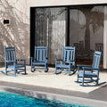 SERWALL Oversized Rocking Chair Set of 4 Outdoor, HDPE Outdoor Rocking Chair by SERWALL