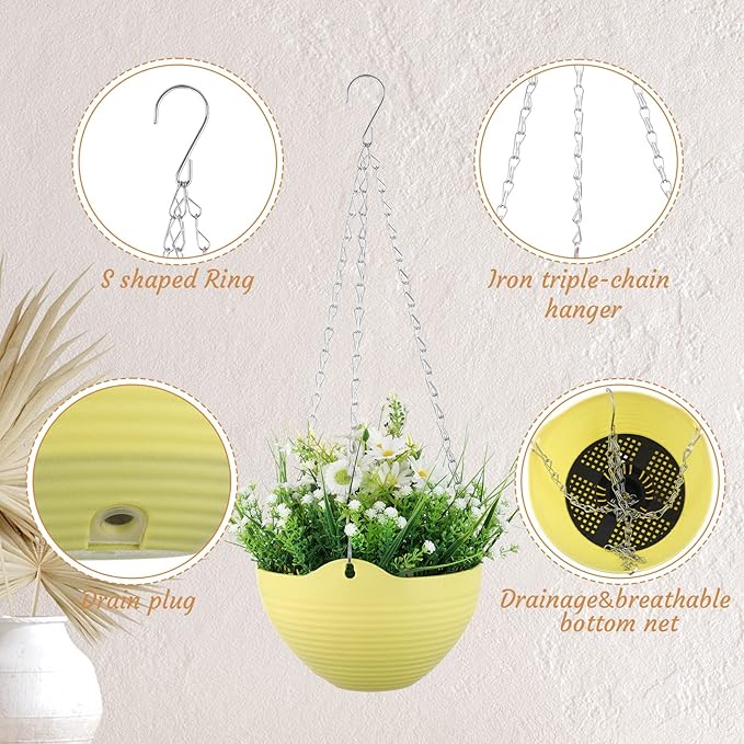 Zopeal 16 Pack Self Watering Hanging Planters, 8 Inch, Resin Material - Image 5
