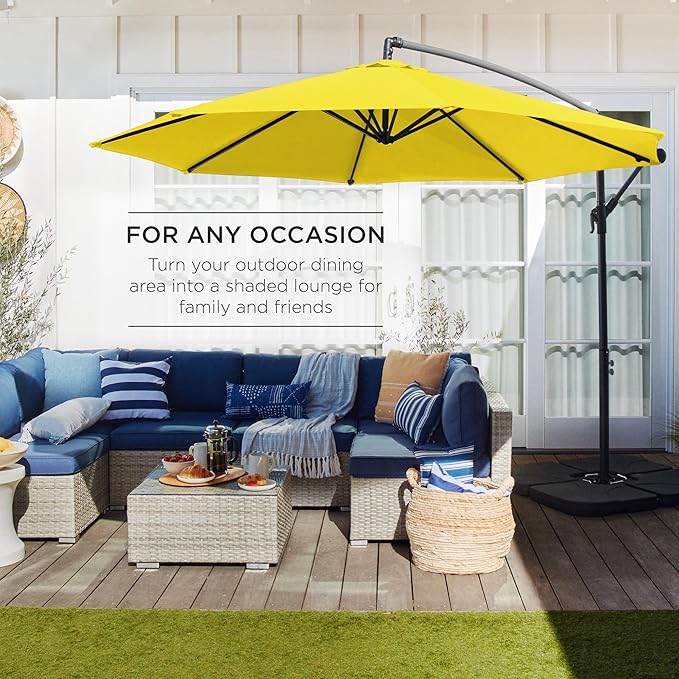 Best Choice Products 10ft Offset Cantilever Hanging Market Patio Umbrella - Image 3