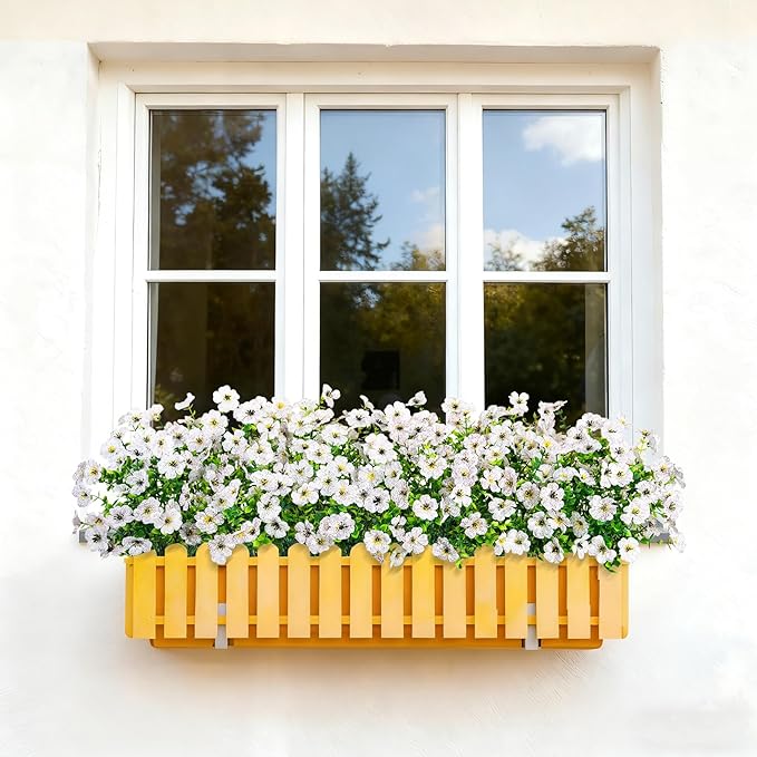 Bassion Artificial Flowers for Outdoors, 24 Bundles UV Resistant Fake Flowers - Image 7