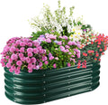 17" Tall Elevated Oval Metal Raised Garden Bed - 4ft x 2ft in Size and 0.8MM by TBMLC