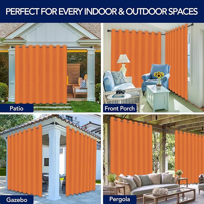 PureFit Outdoor Curtains for Patio Waterproof Weatherproof, UV Resistant - Image 5