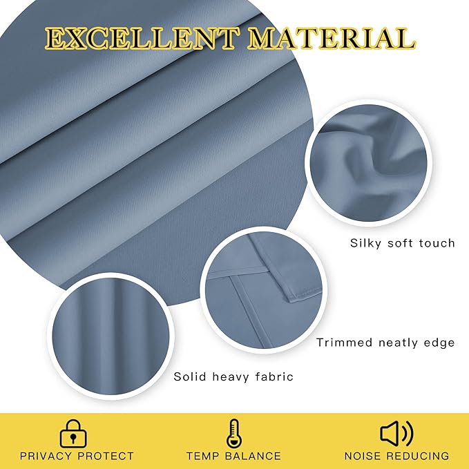 NICETOWN Blackout Wide Sliding Door Curtains - Image 4