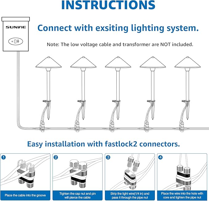 SUNVIE Low Voltage Landscape Lights 3W LED Pathway Lights Low Voltage 3000K - Image 7