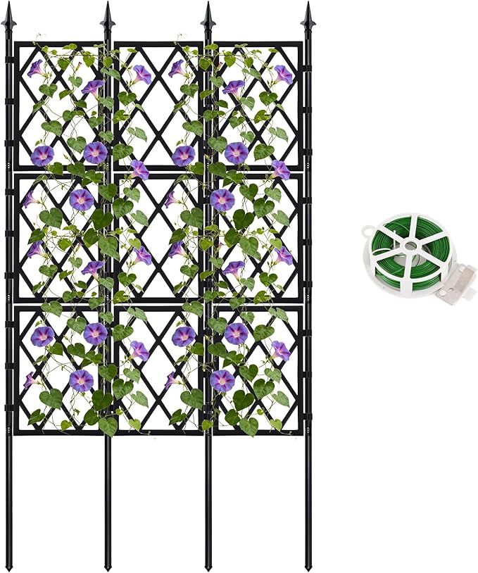 5.25FT Metal Garden Trellis for Climbing Plants Outdoor and Indoor by DEVISEFUN