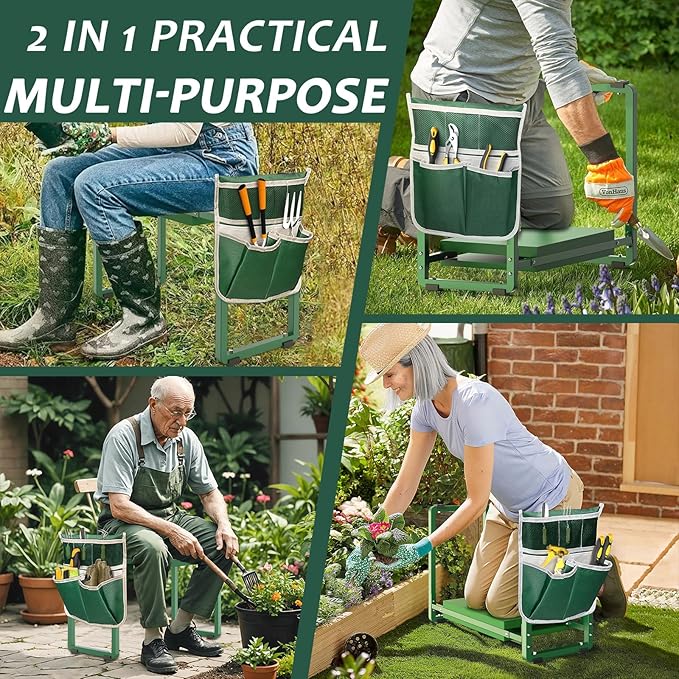 FLINTER Garden Kneeler and Seat, 10.2" Wider Heavy Duty Thick Gardening Bench - Image 6