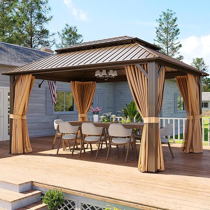 Aoxun 12x16FT Gazebo Outdoor Hardtop Pergolas - Image 4
