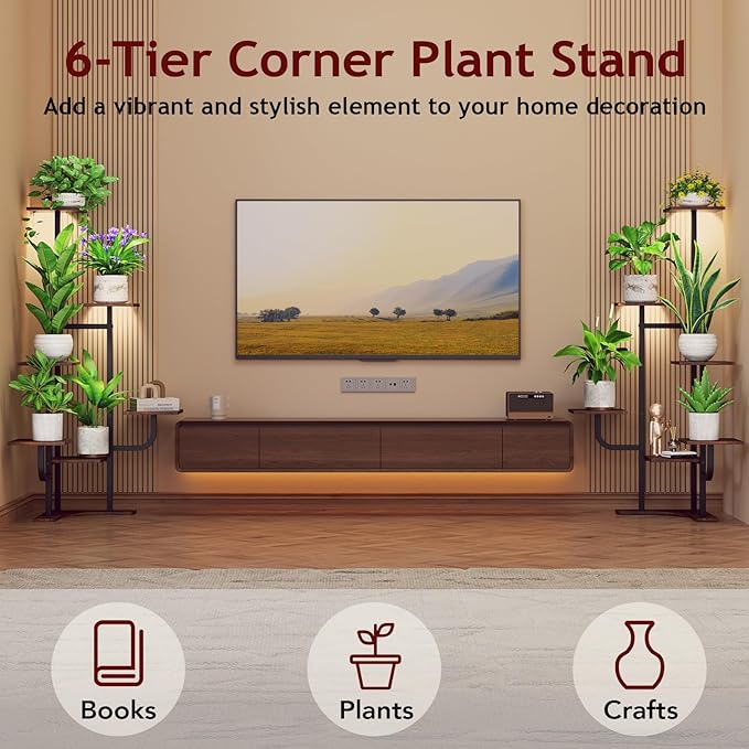 Corner Plant Stand with Grow Light - Image 2