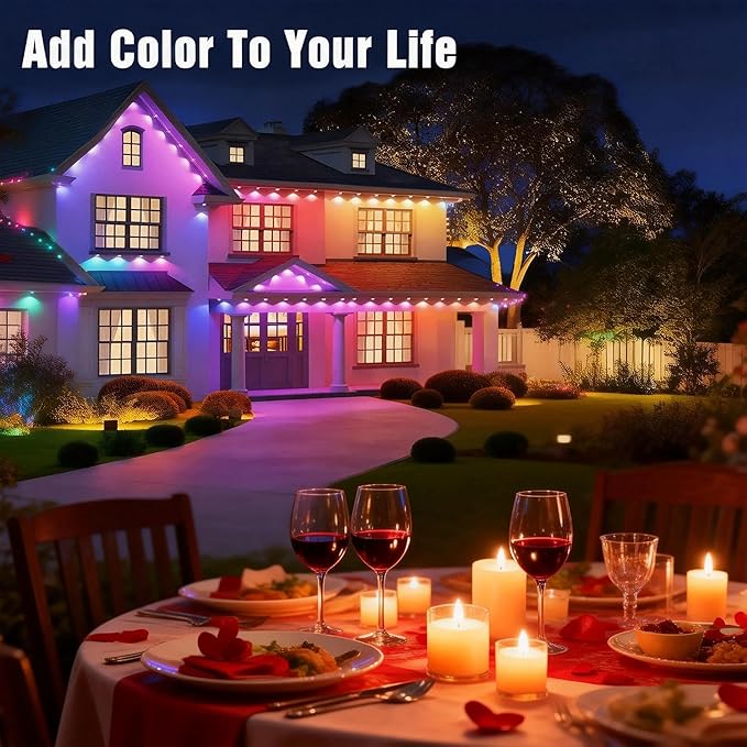 JOH Permanent Outdoor Lights, 100FT Permanent Outdoor Lights - Image 7