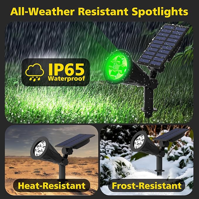 T-SUN Green Solar Spotlights, Auto-ON/Off 180°Angle Adjustable Solar Lights - Image 7
