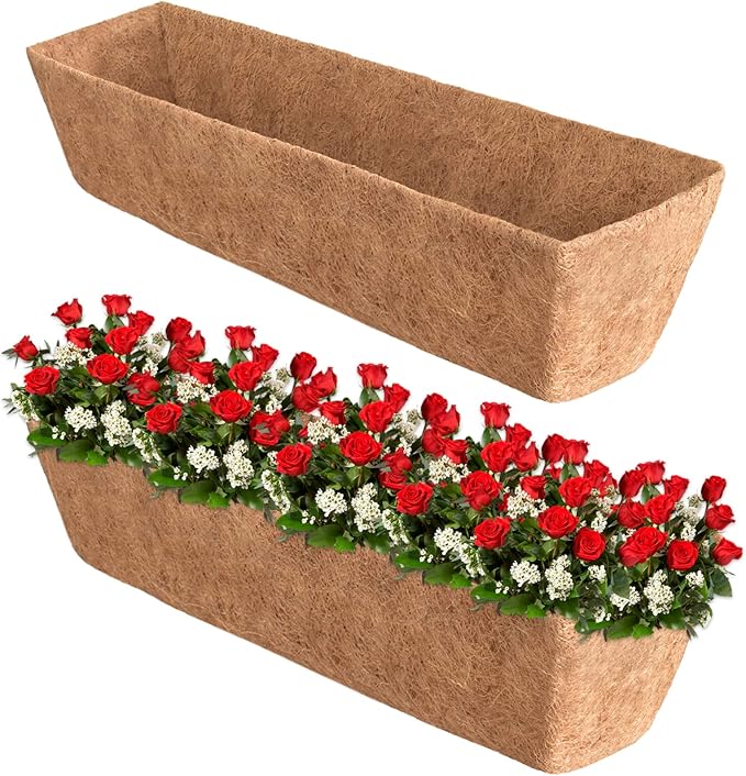 Halatool 2 Pack 36 Inch Window Box Liners Trough Coco Fiber Replacement Liner by HALATOOL