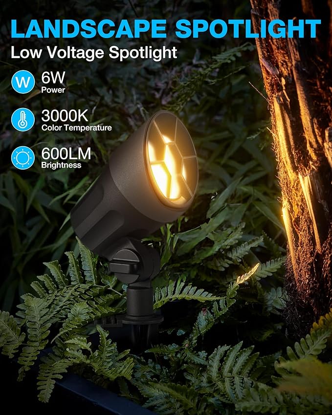 SUNVIE 6W LED Landscape Lights Low Voltage Landscape Lighting - Image 2