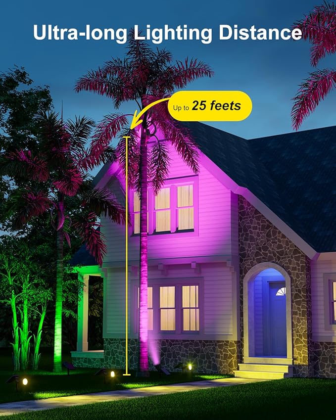 2 Pack Color Changing Solar Spotlights Outdoor - Image 2