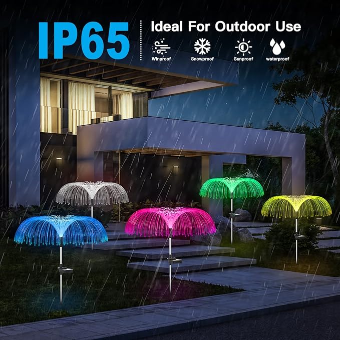 Vosaro Solar Flower Lights Outdoor Garden Decorations Waterproof, Solar Yard - Image 5